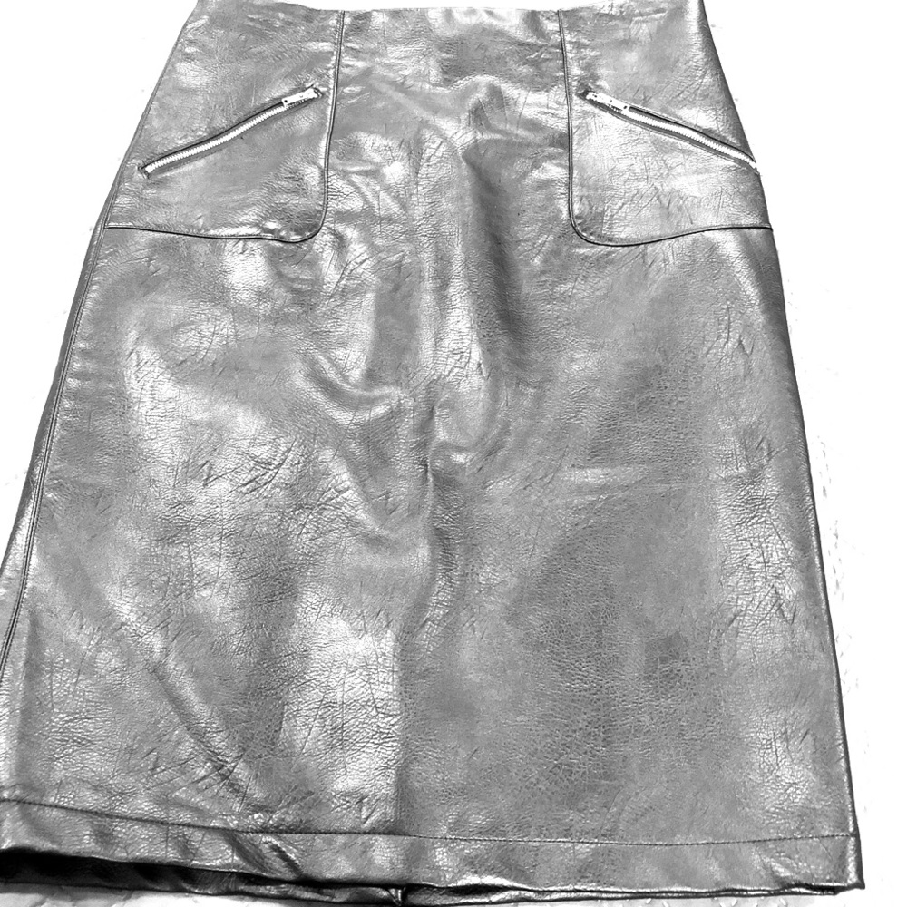 Leather look skirt